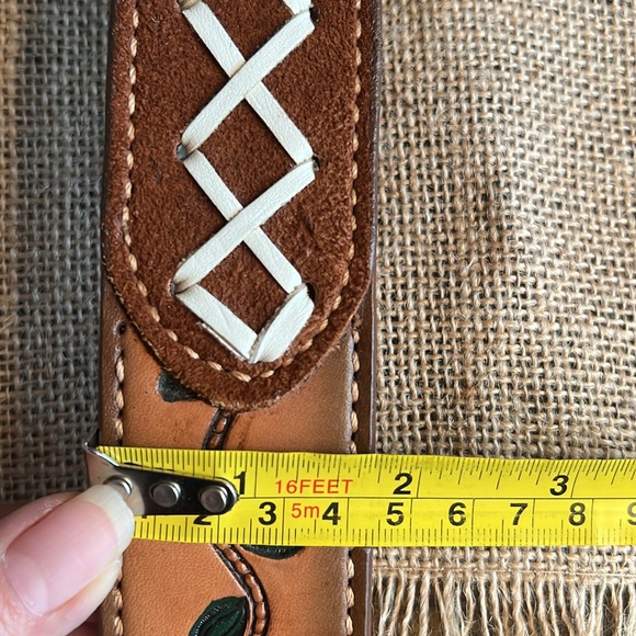 Floral Brown Leather Belt (size 42) 🌺 🌼 - Picture 17 of 17